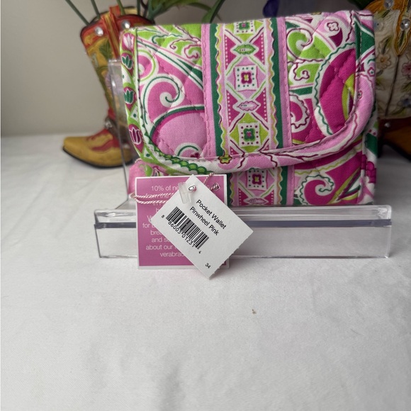 NWT Vera Bradley Pinwheel Pink Pocket Wallet • Retired Hard to Find • Card Case - Picture 2 of 7